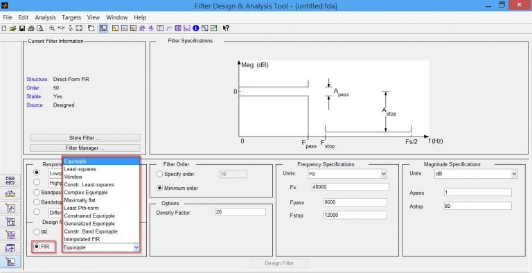 طراحی فیلتر با ابزار FDATool نرمافزار متلب - گروه مهندسی فراد اندیش